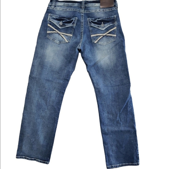 TK AXEL Jeans Tk Axel Mens Slim Boot Cut Stretch Denim Blue Jeans